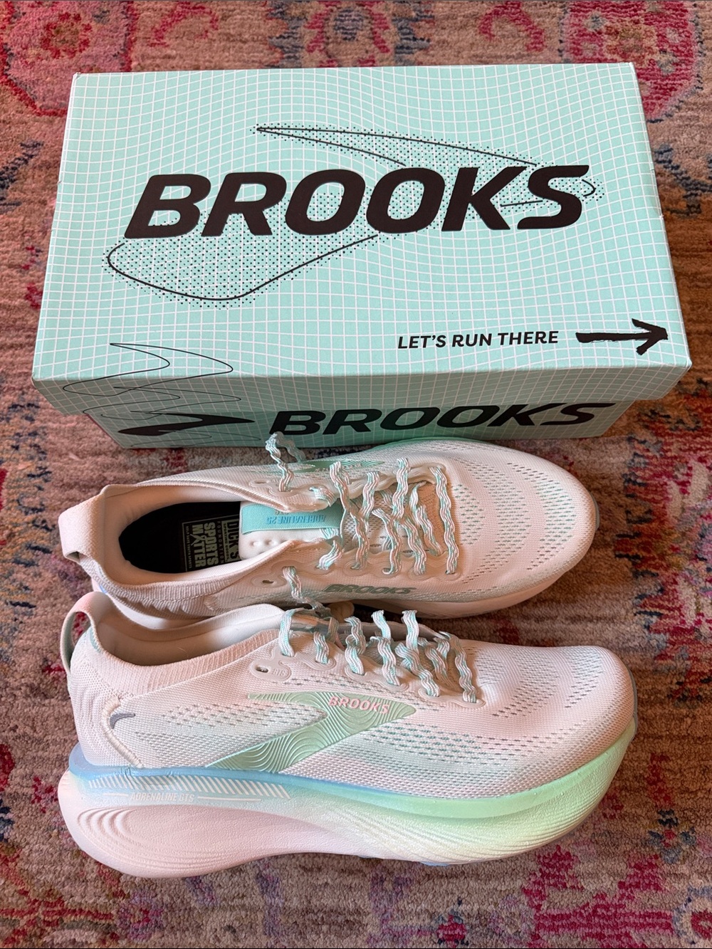 Brooks Women’s Running Shoes — Light Pink with Mint and Sky Blue Accents
